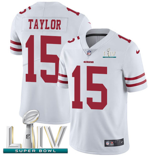 San Francisco 49ers Nike #15 Trent Taylor White Super Bowl LIV 2020 Youth Stitched NFL Vapor Untouchable Limited Jersey->youth nfl jersey->Youth Jersey